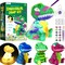 DIY Paint Your Own Dinosaur Lamp Kit - Complete Kids Arts and Crafts Set - Personalized Night Light Project with 12 Paint Pots, Apron, and Stickers - Creative Dinosaur Toy Gift for Boys and Girls Ages 3-12+
